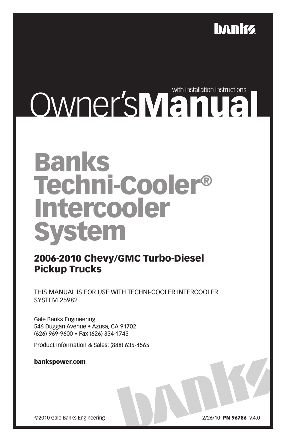 Chevy_GMC Trucks: Duramax LLY-LBZ (Diesel ’06 - 07 6.6L) Intake-Techni-Cooler Intercooler '06-10