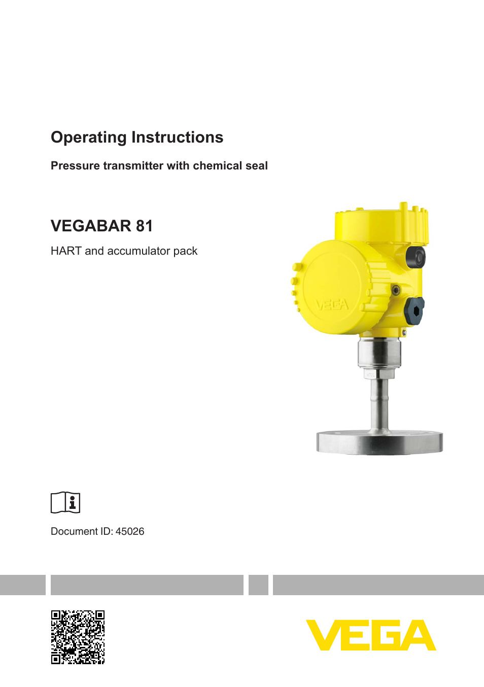 VEGABAR 81 HART and accumulator pack - Operating Instructions