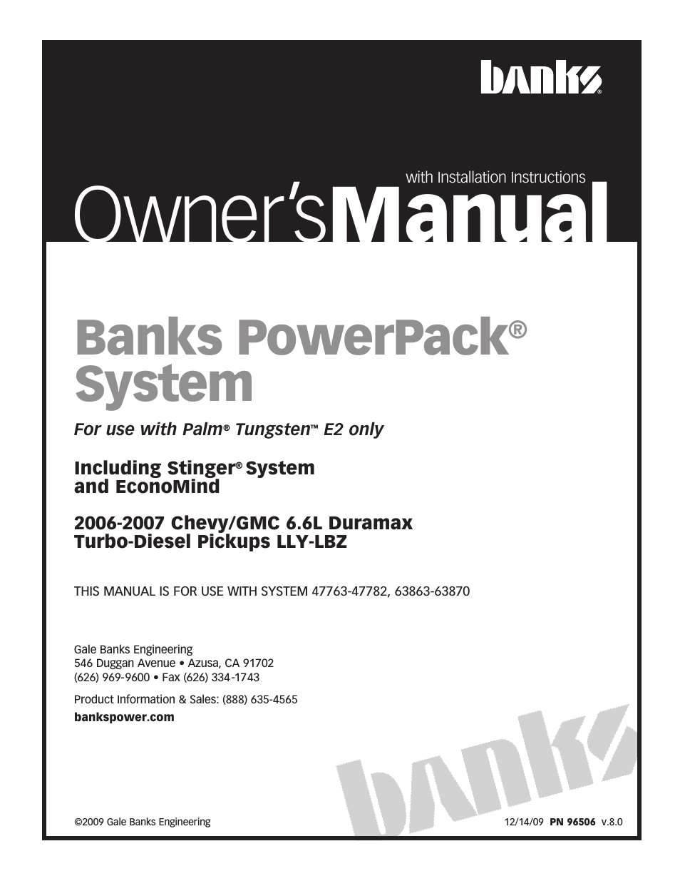 Chevy_GMC Trucks: Duramax LLY-LBZ (Diesel ’06 - 07 6.6L) Power Systems- PowerPack & Stinger Systems w Economind (LLY & LBZ) '06-07 (PDA) Compatible w_ Optional PowerPDA