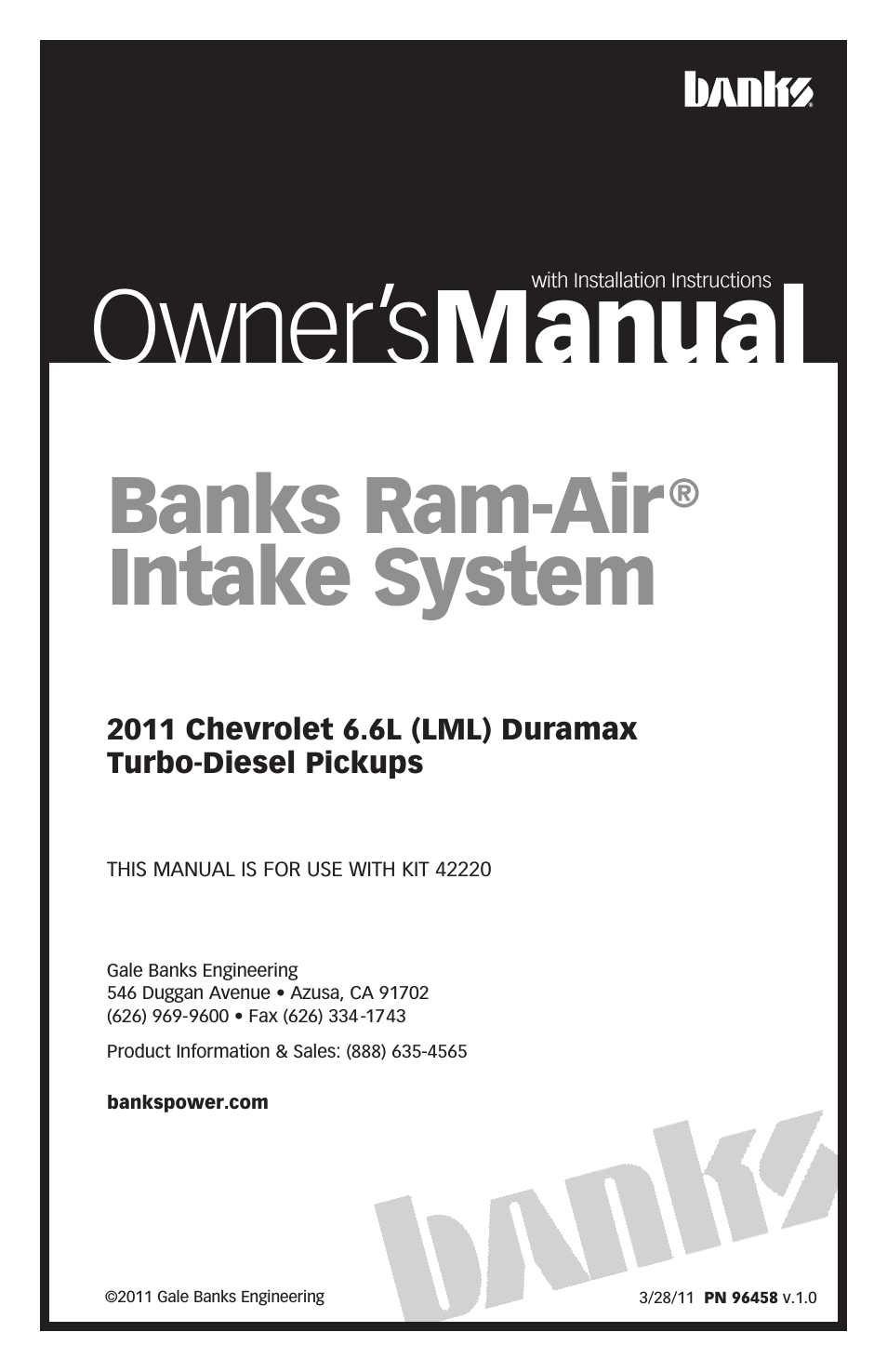 Chevy_GMC Trucks: Duramax LML (Diesel ’11 - 14 6.6L) Intake- Ram-Air Intake System '11