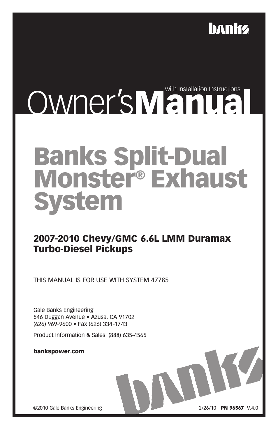 Chevy_GMC Trucks: Duramax LMM (Diesel ’07 - 10 6.6L) Exhaust- Monster Exhaust, Split-Dual '07-10