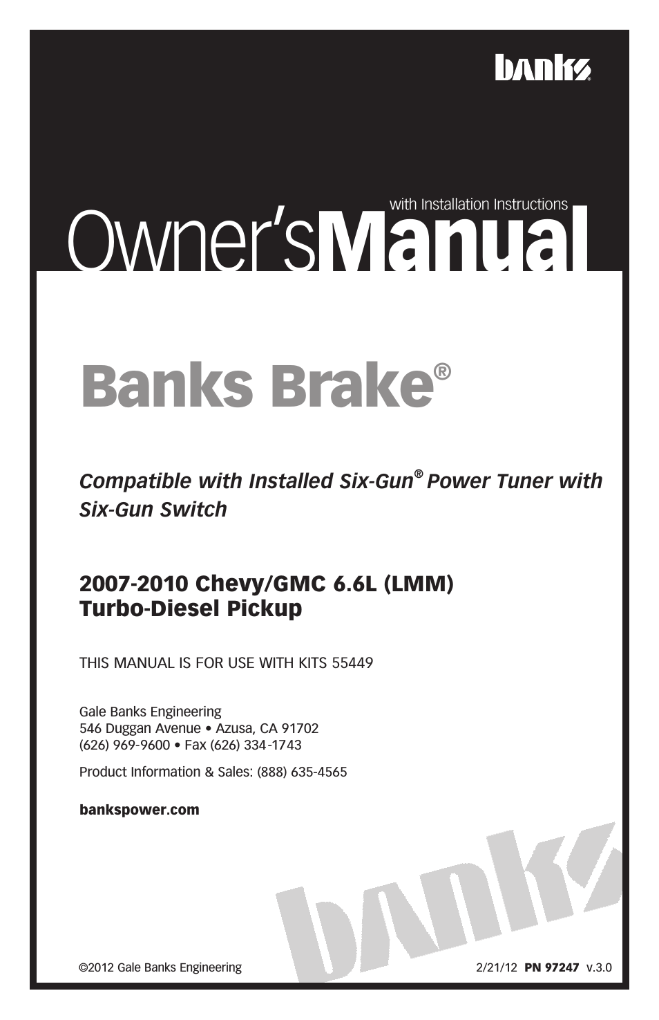 Chevy_GMC Trucks: Duramax LMM (Diesel ’07 - 10 6.6L) Speed Control- Banks Brake w_ Switch