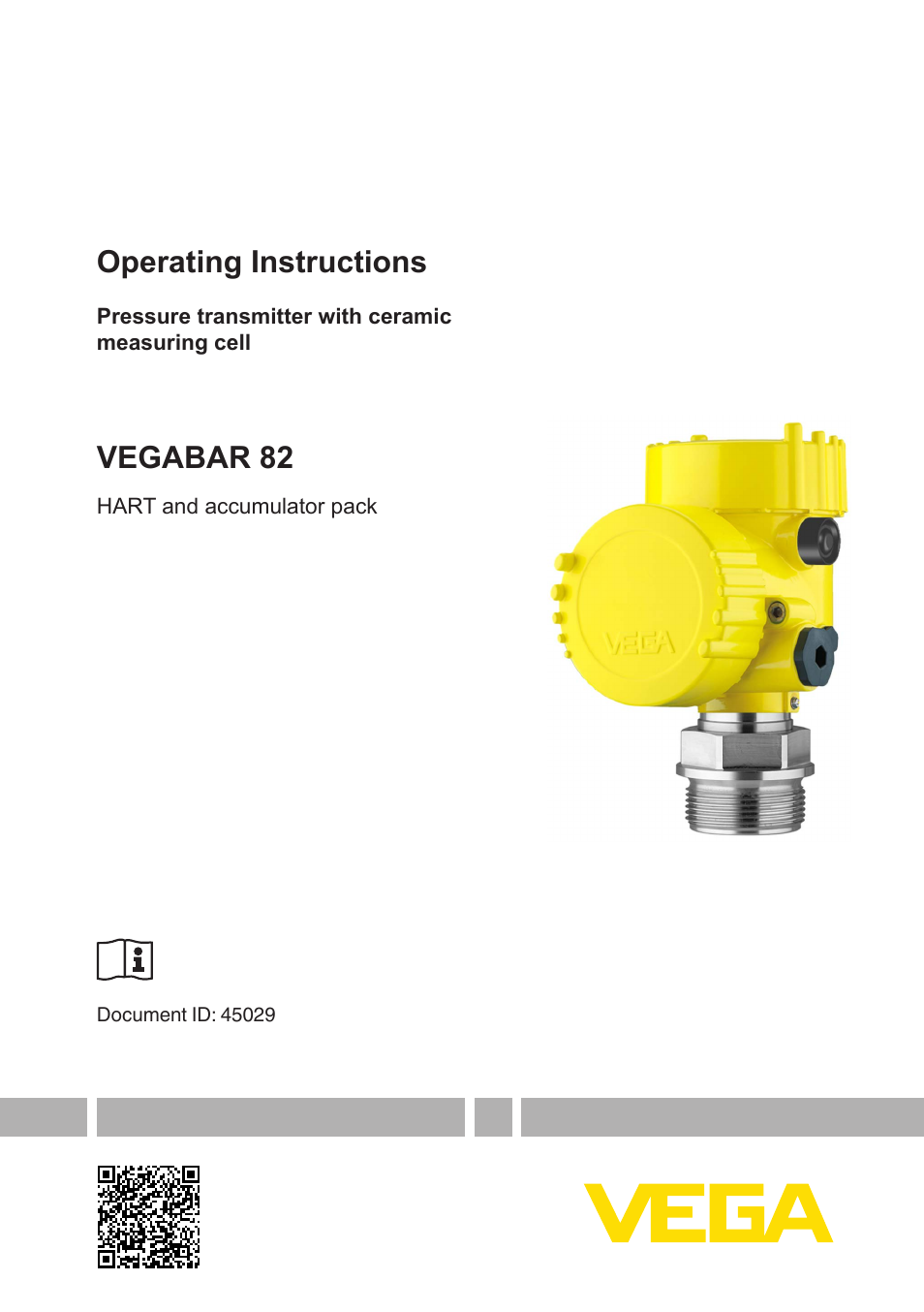 VEGABAR 82 HART and accumulator pack - Operating Instructions