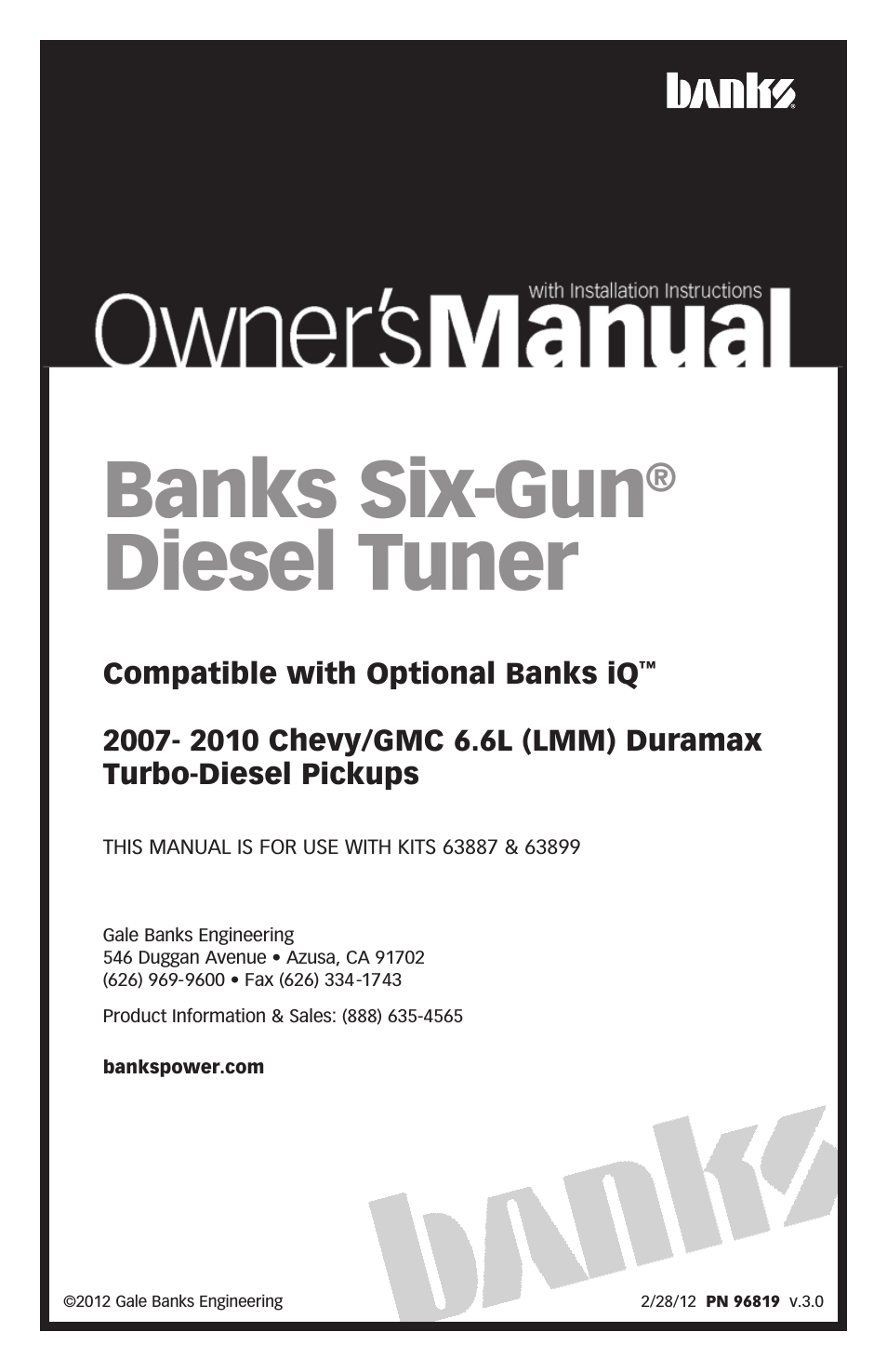 Chevy_GMC Trucks: Duramax LMM (Diesel ’07 - 10 6.6L) Tuner- Six-Gun Diesel Tuner '07-10 (iQ) Compatible with Optional Banks iQ