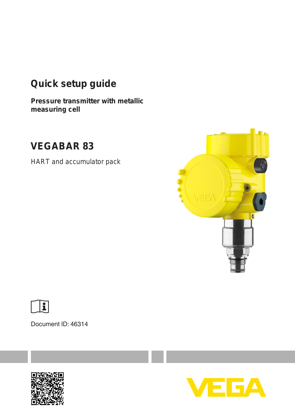 VEGABAR 83 HART and accumulator pack - Quick setup guide
