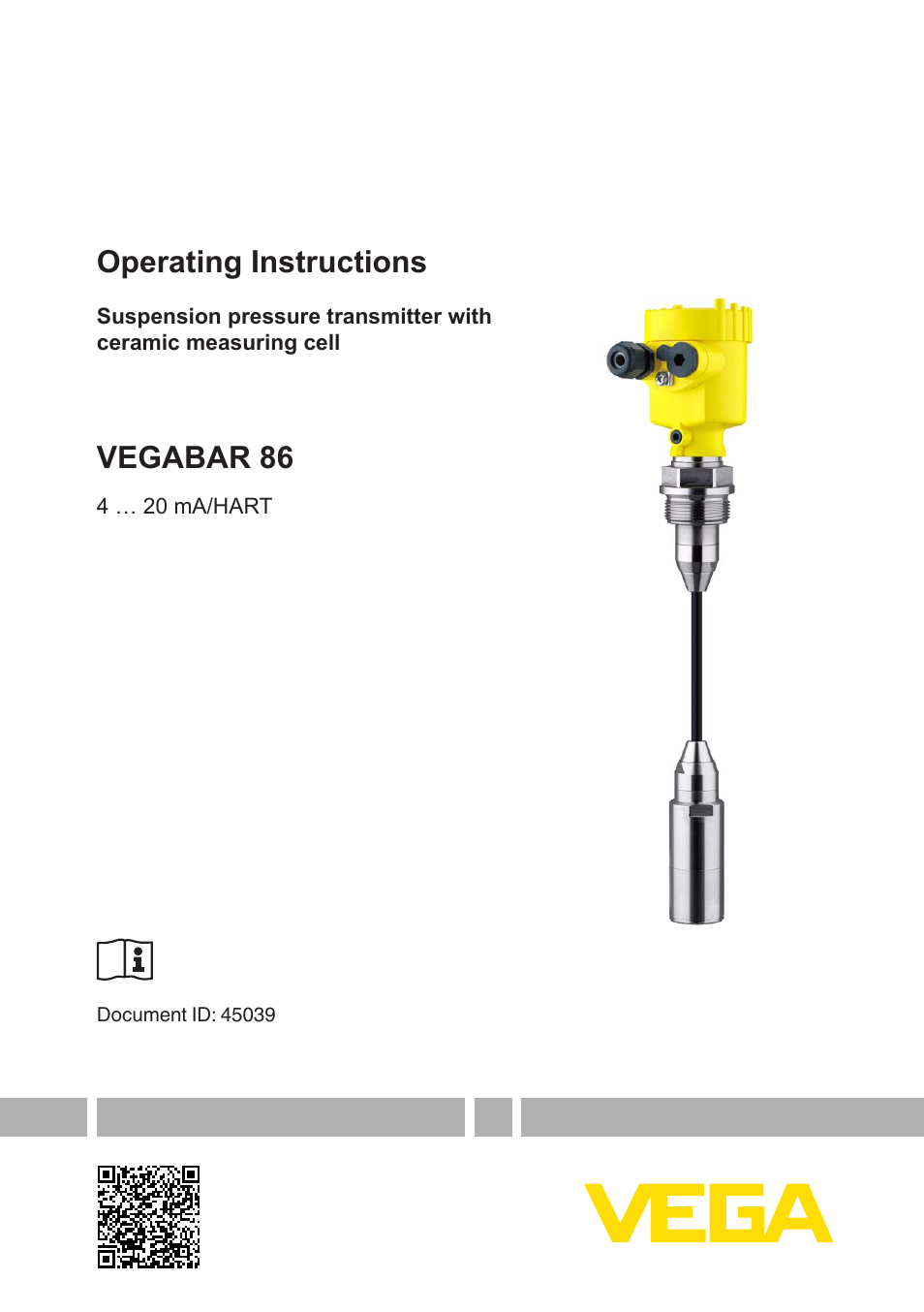 VEGABAR 86 4 … 20 mA_HART - Operating Instructions
