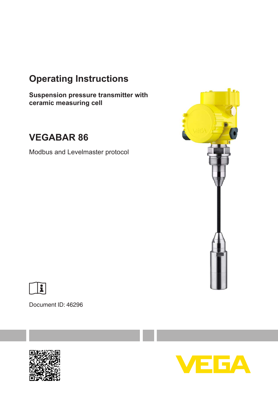 VEGABAR 86 Modbus and Levelmaster protocol - Operating Instructions