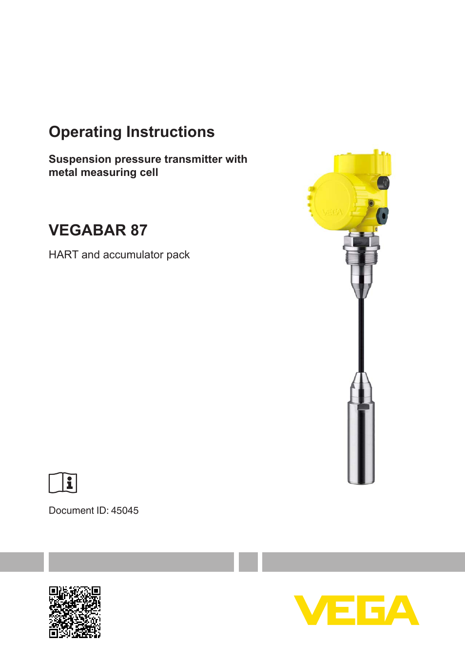 VEGABAR 87 HART and accumulator pack - Operating Instructions