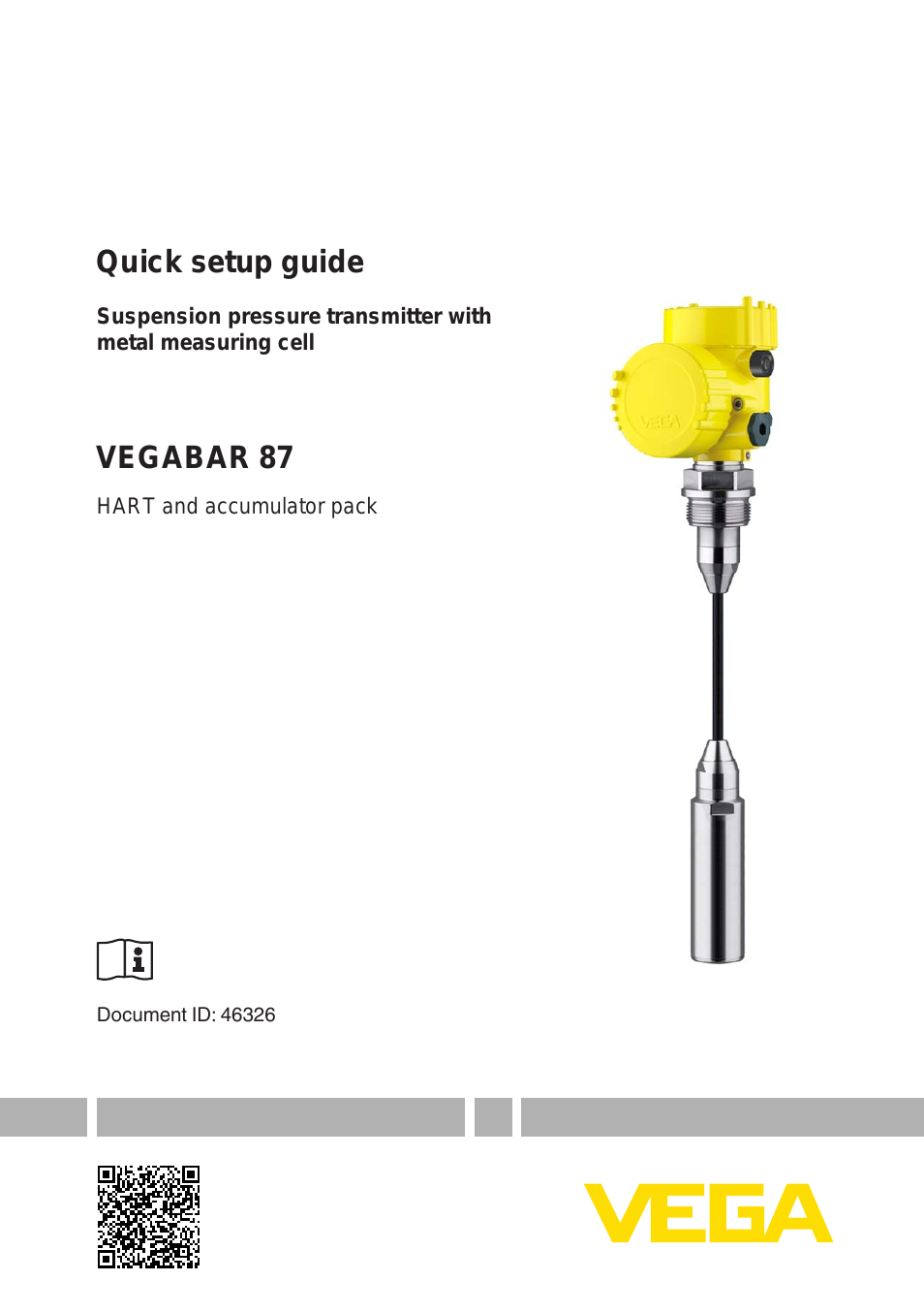 VEGABAR 87 HART and accumulator pack - Quick setup guide