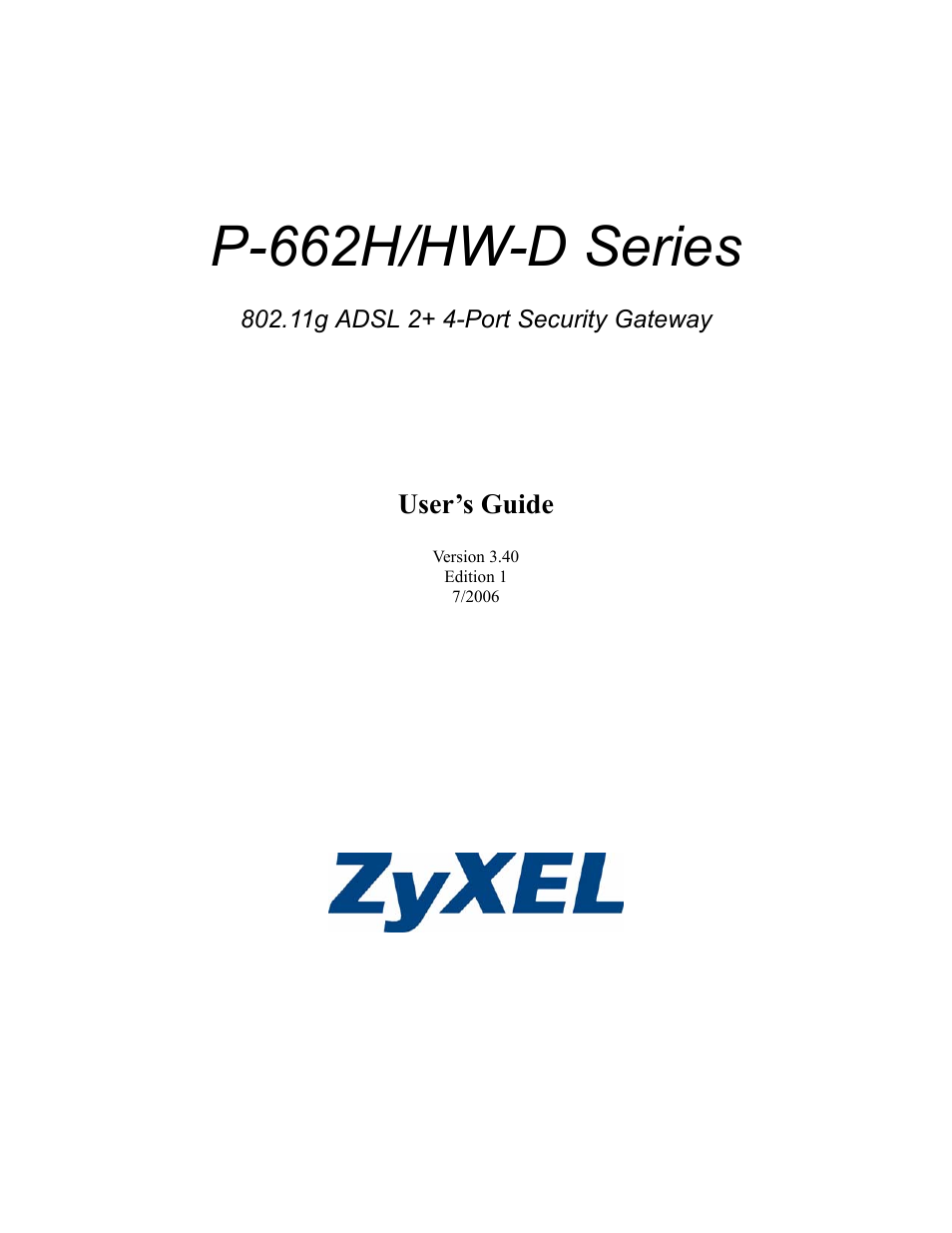 802.11g ADSL 2+ 4-Port Security Gateway HW-D Series