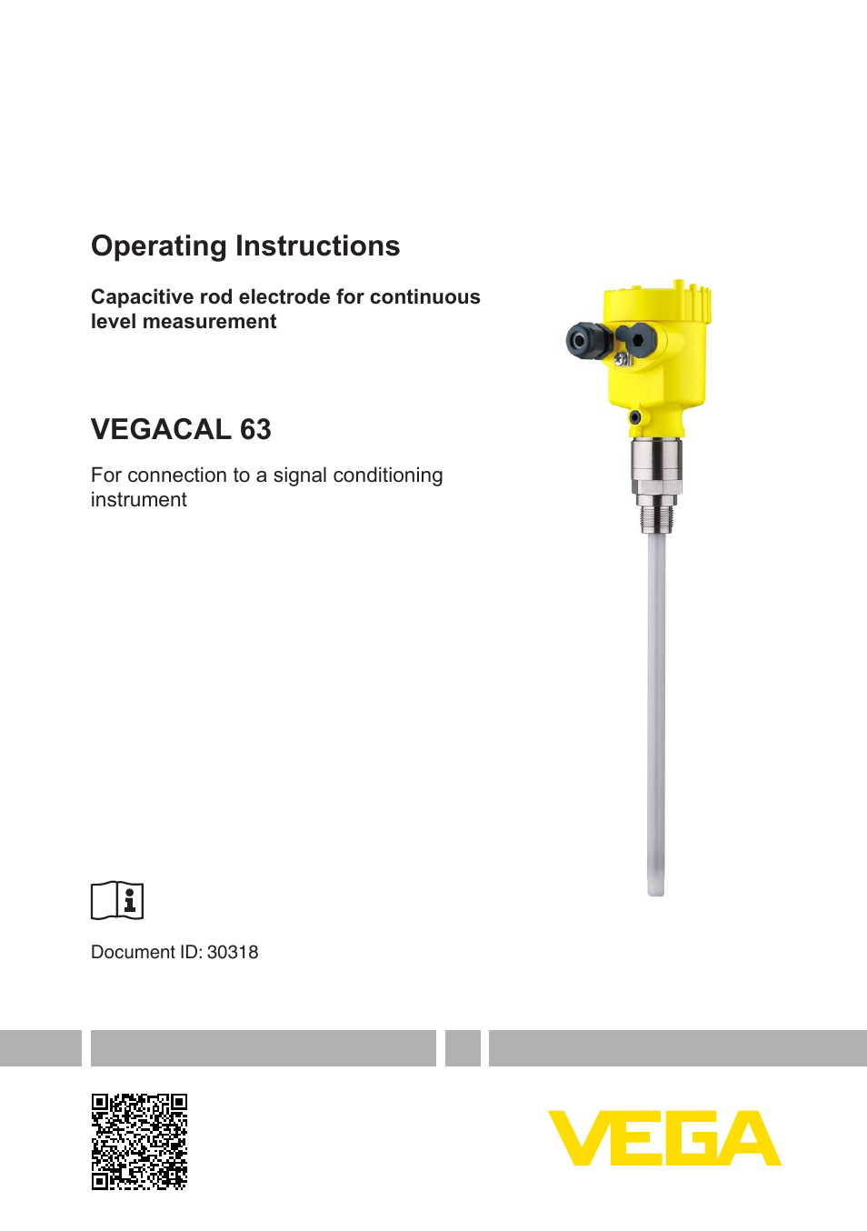 VEGACAL 63 For connection to a signal conditioning instrument