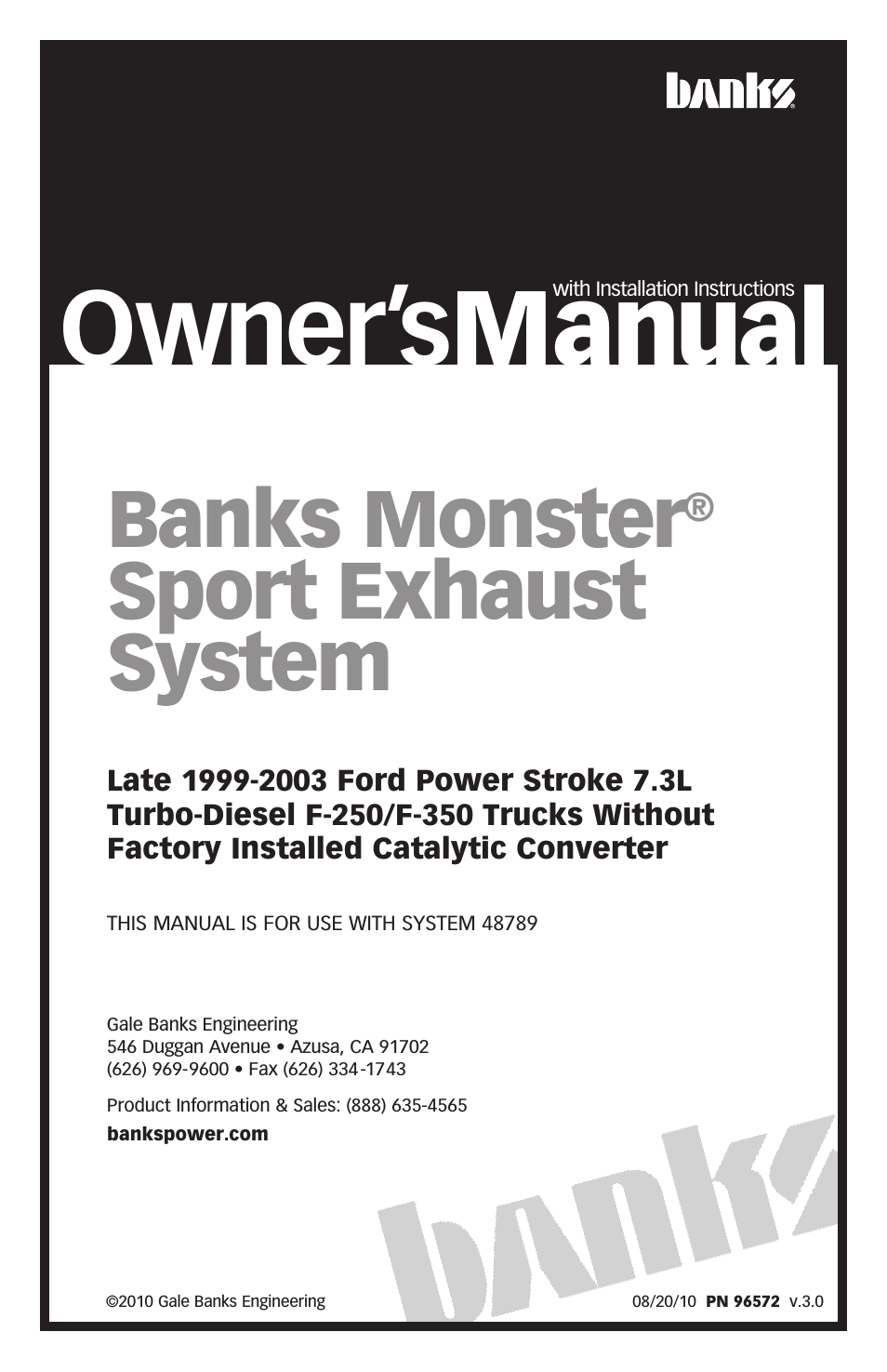 Ford Trucks: (Diesel ’99 - 03 7.3L Power Stroke) Exhaust- Monster Sport Exhaust System '99-03 F-250_350 Pickups