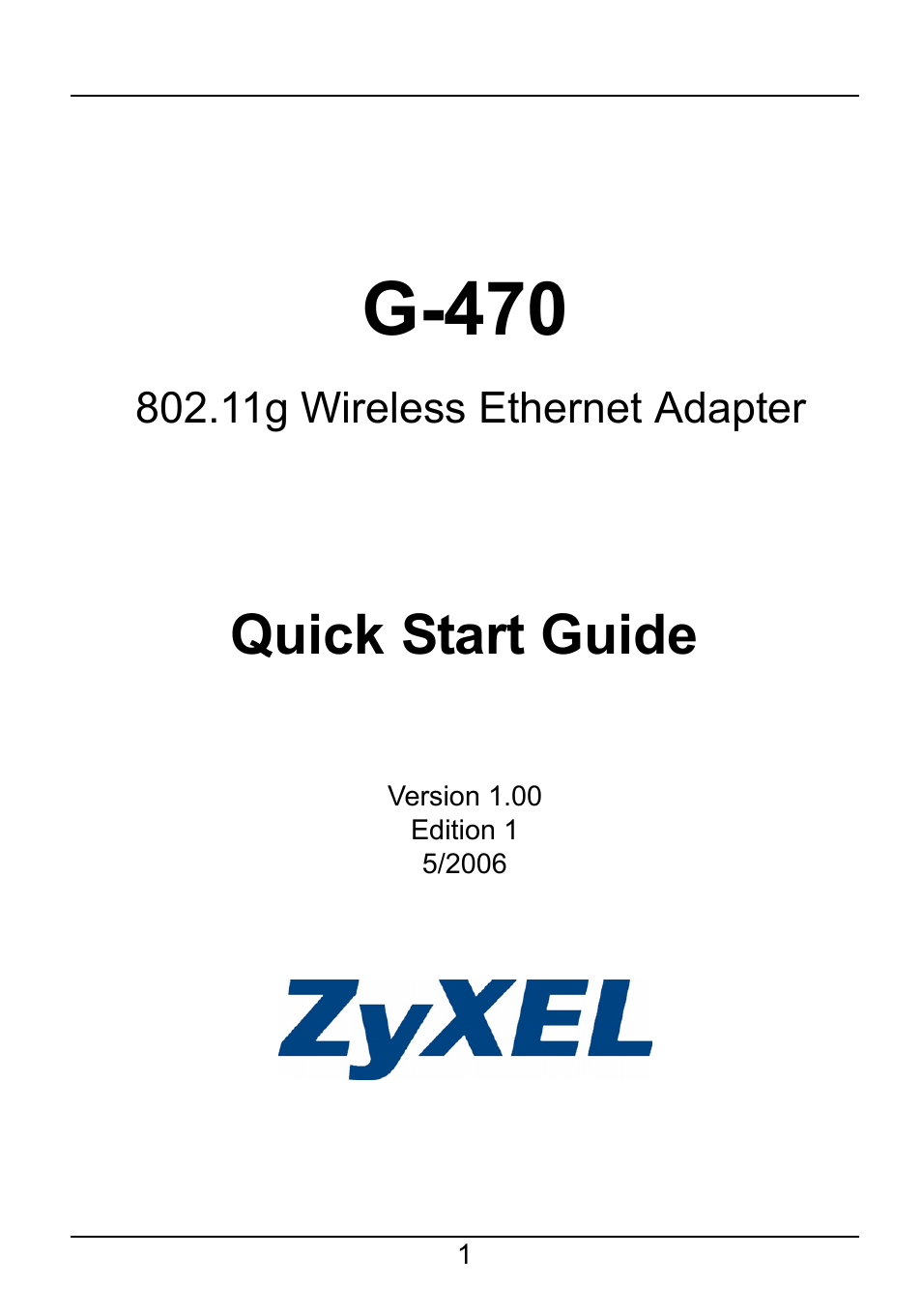 802.11g Wireless Ethernet Adapter 1-G-470