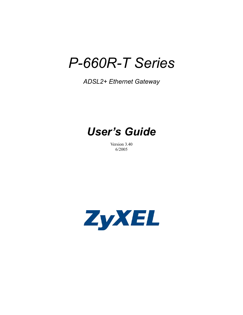 ADSL2+ Ethernet Gateway P-660R-T Series