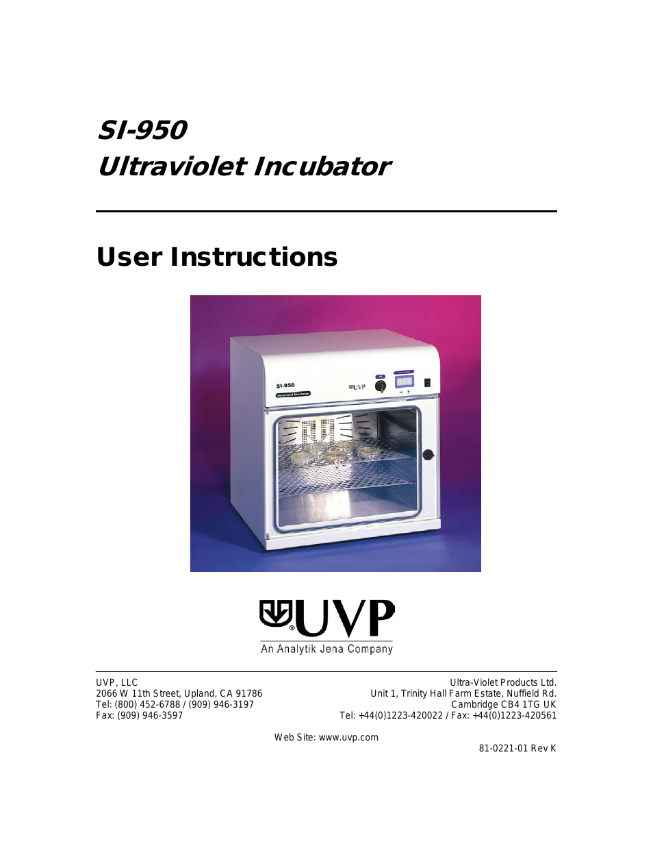 SI-950 Ultraviolet Incubator