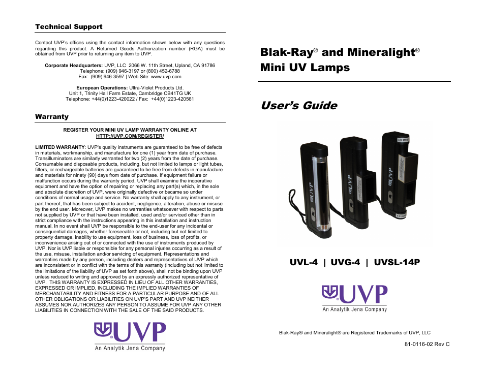 Blak-Ray and Mineralight Mini UV Lamps