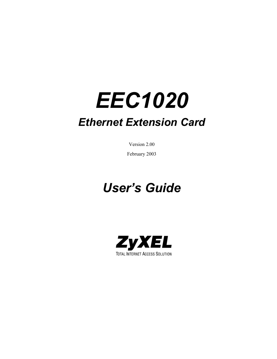 Ethernet Extension Card EEC1020