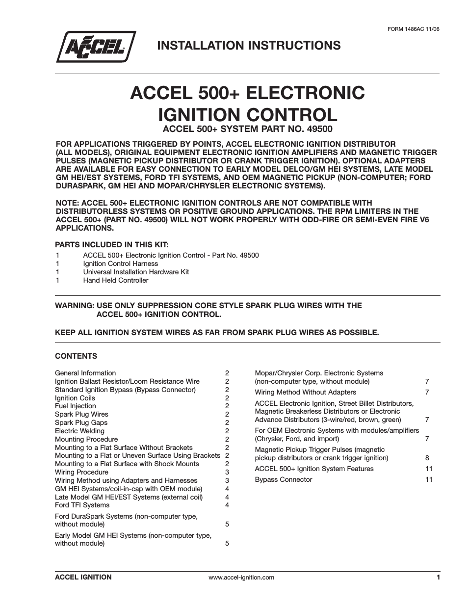 ACCEL 500+ ELECTRONIC IGNITION CONTROL 49500