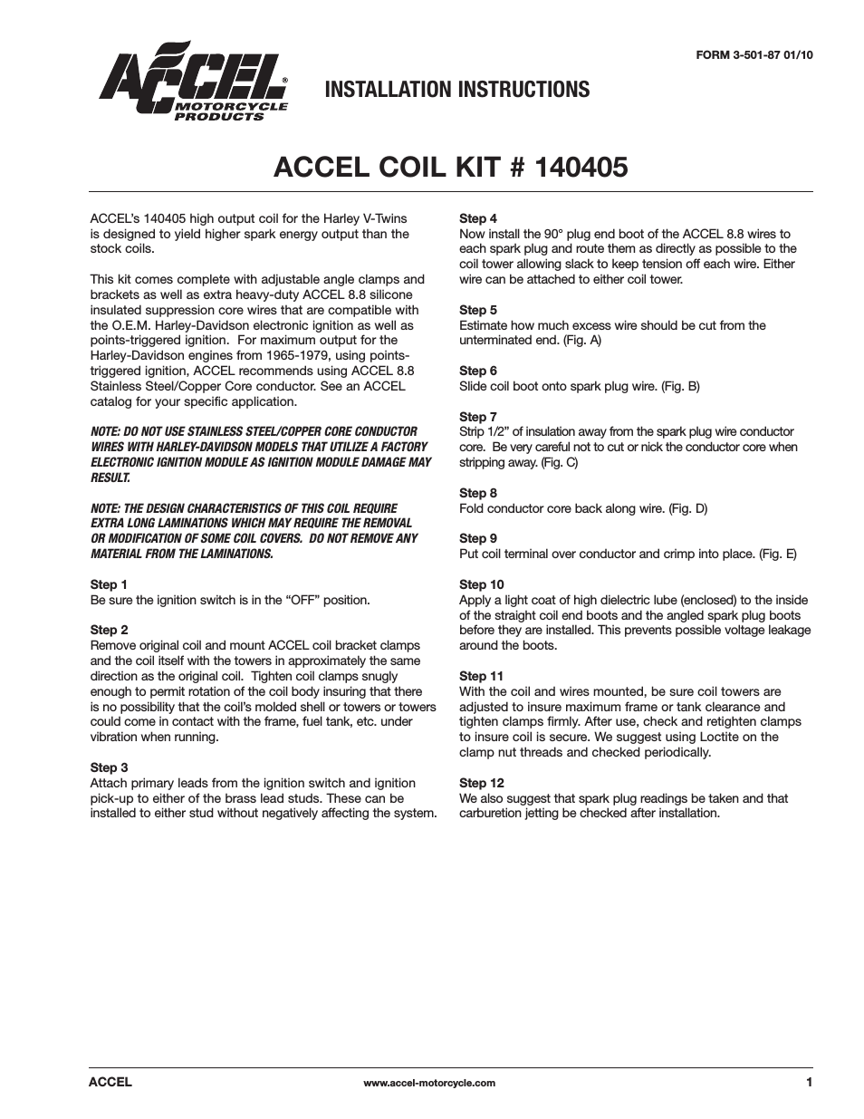 ACCEL COIL KIT 140405