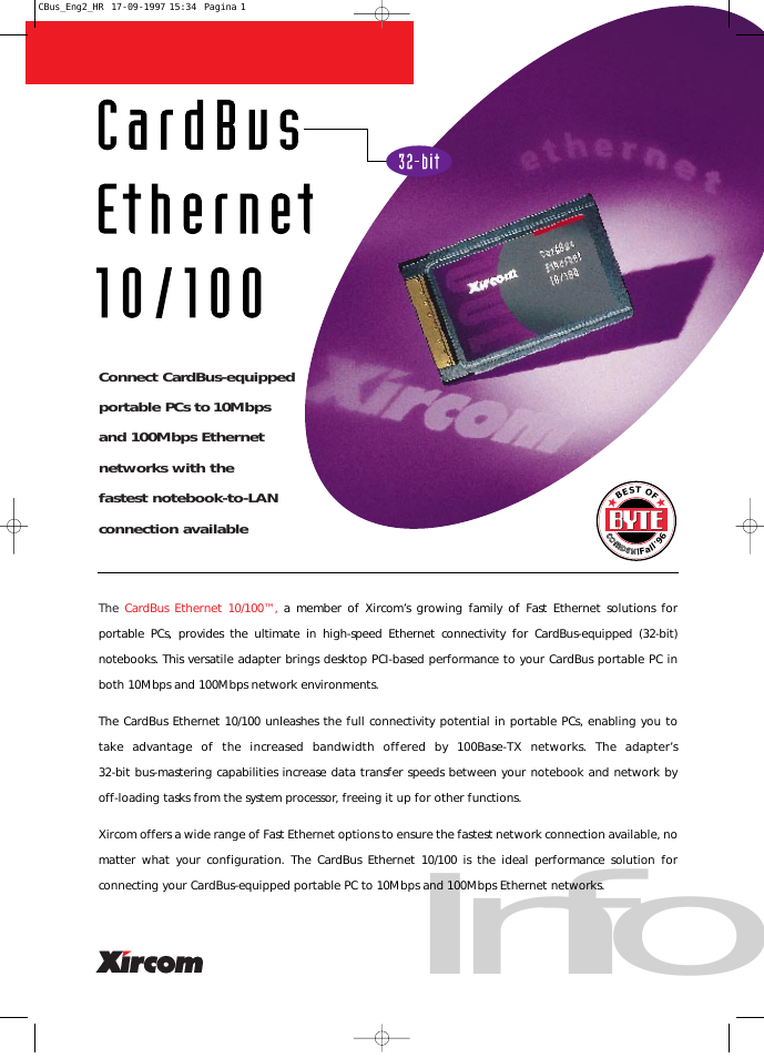 CardBus Ethernet 10/100