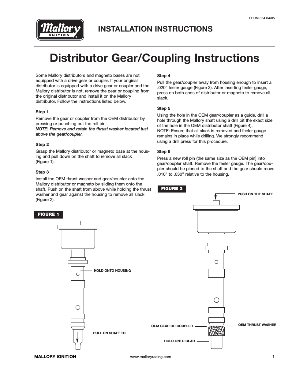 Mallory Distributor Gear/Coupling