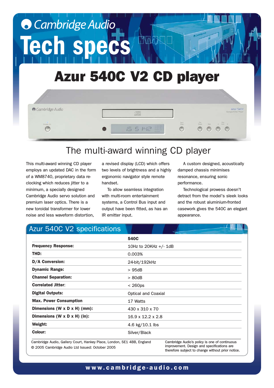 azur 540C V2