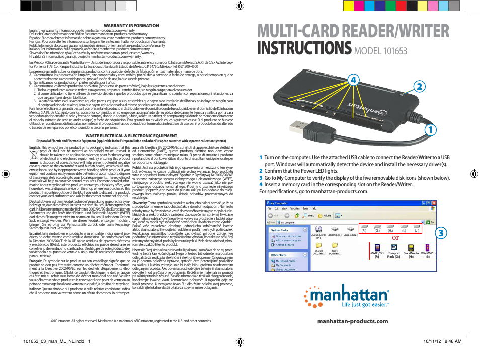 101653 Multi-Card Reader & Writer - Quick Install (Multi)