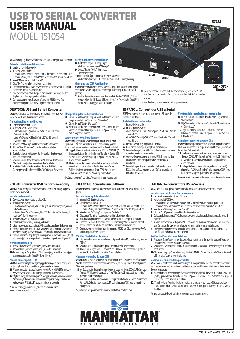 151054 USB to Serial Converter - Manual (Multi)
