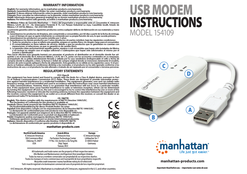 154109 USB Modem - Quick Install (Multi)