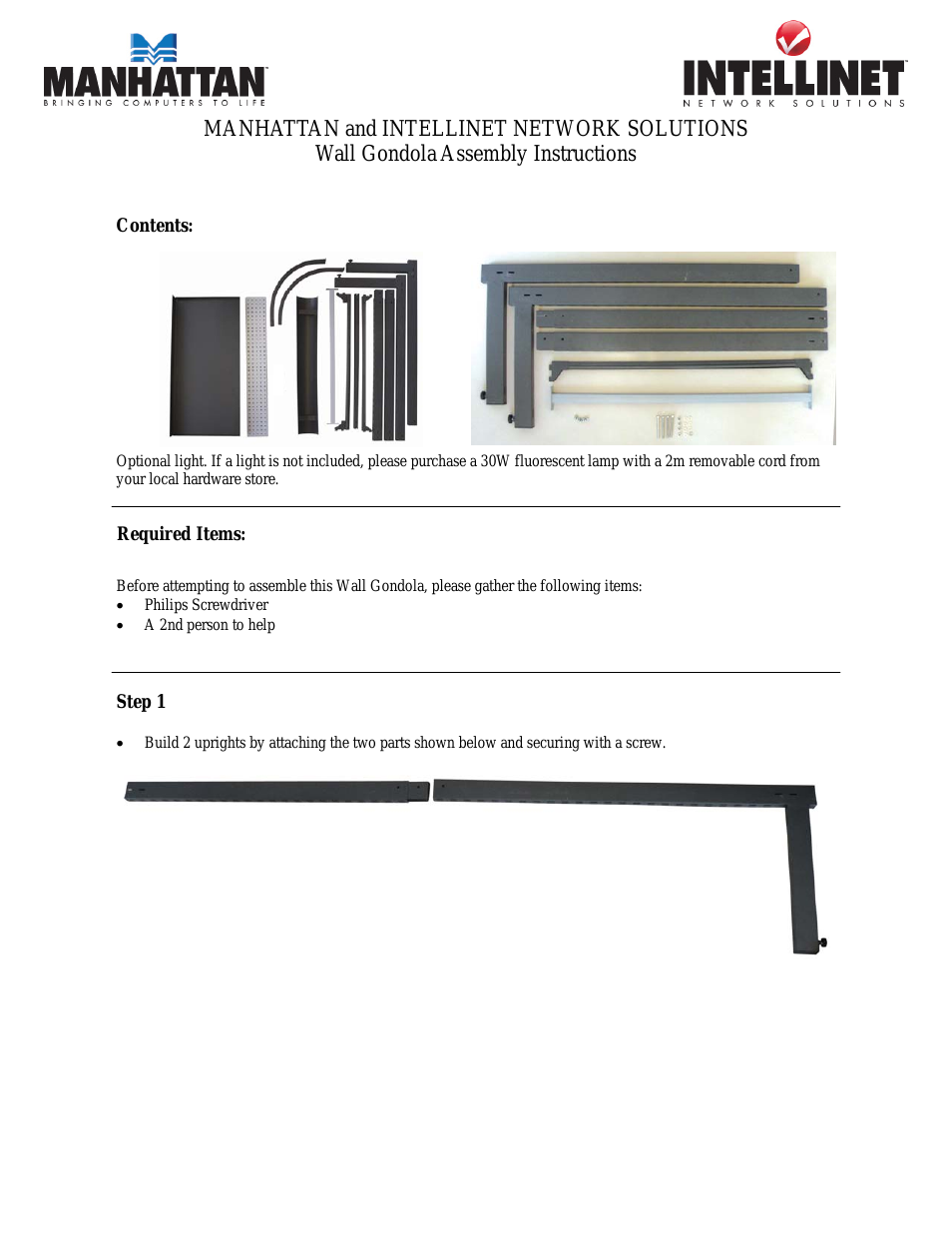 813501 Pegwall Gondola Display Starter Kit - Installation Instructions
