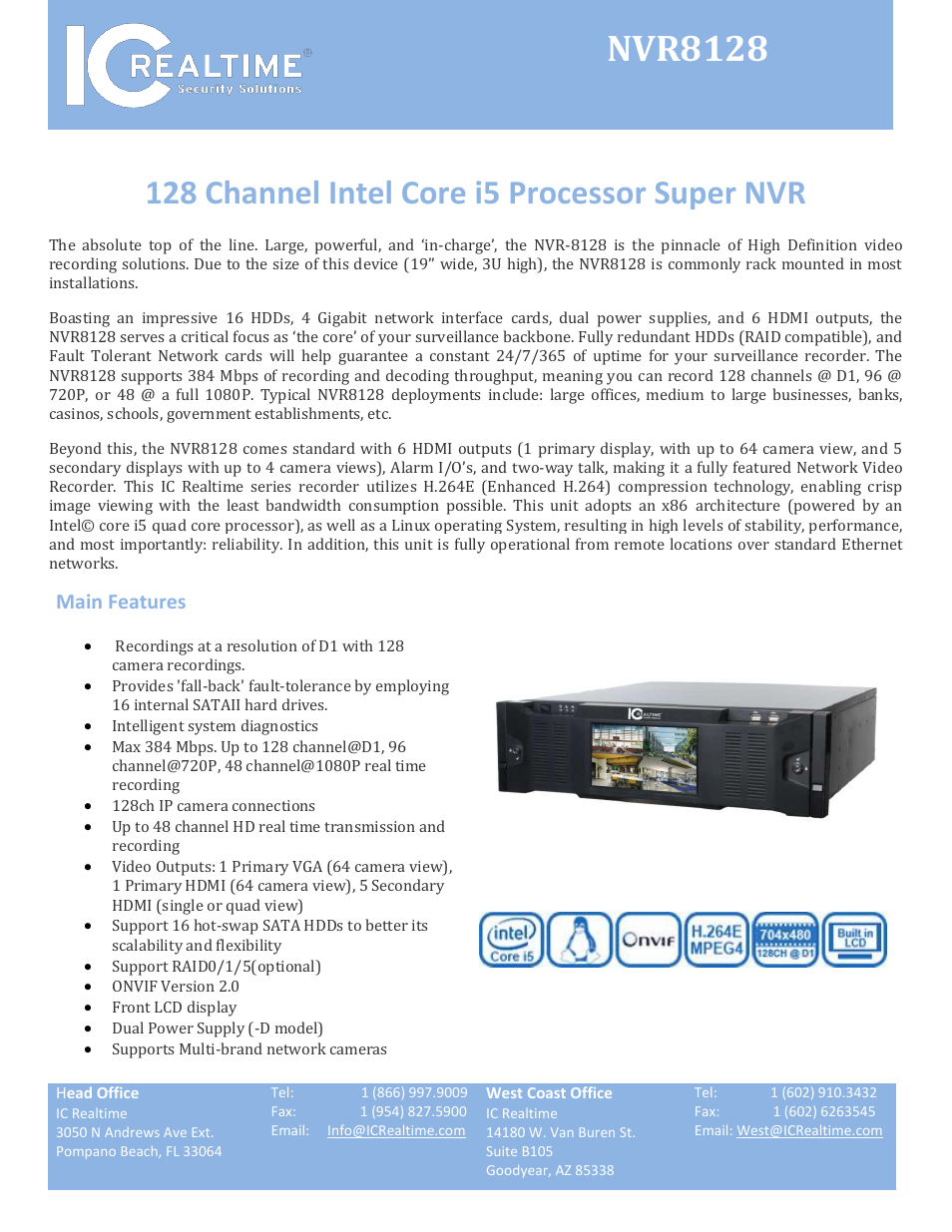 128 Channel Intel Core i5 Processor Super NVR