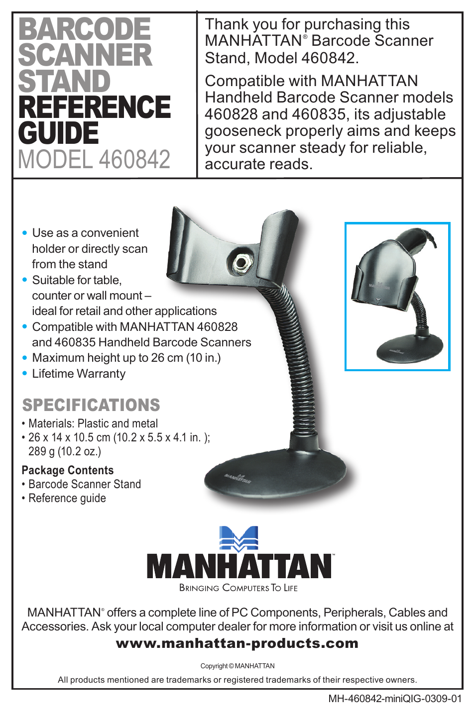 460842 Barcode Scanner Stand - Quick Install