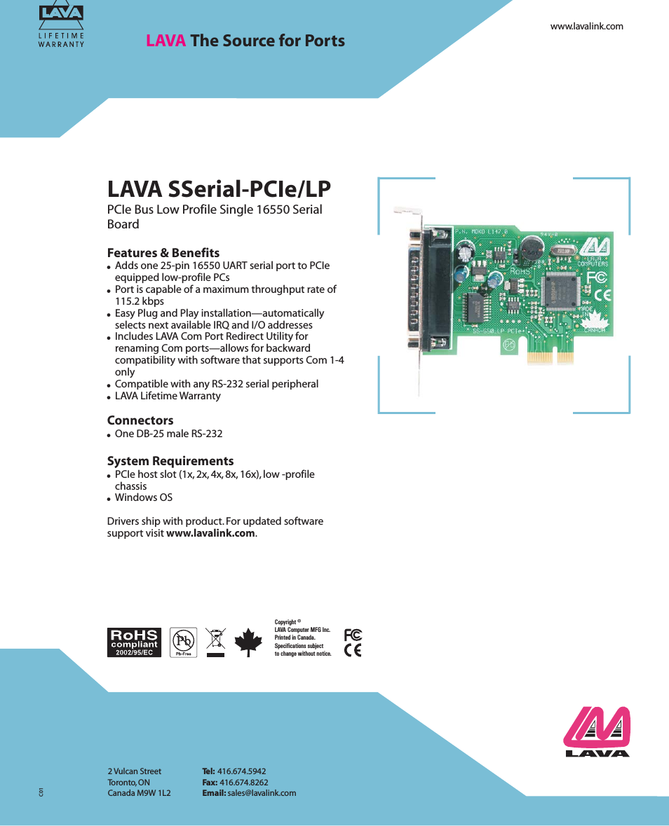 Lava Parallel LAVA SSerial-PCIe/LP
