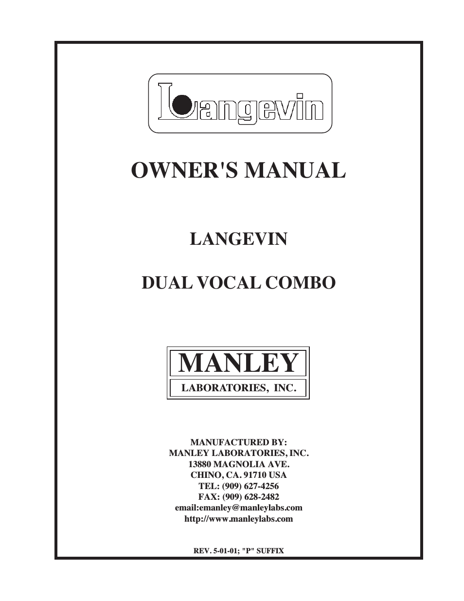Langevin Dual Vocal Combo 4/2001 - present LDVCP179 and up