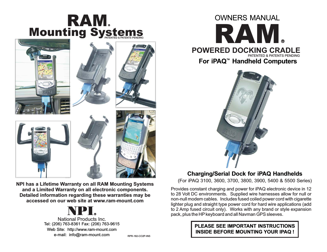 RAM iPaq PDA Powered Docking