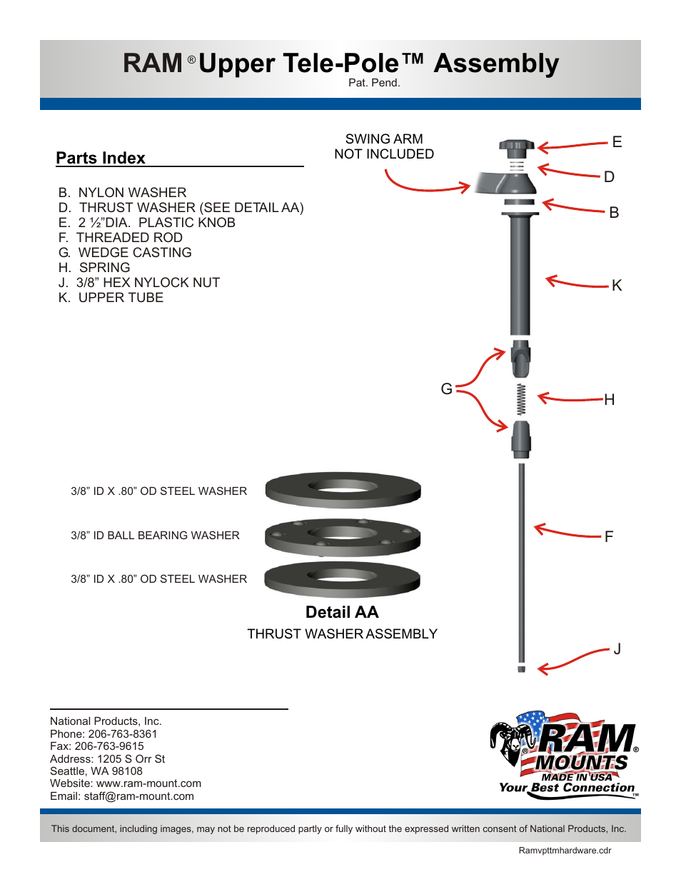 RAM Upper Tele-Pole™