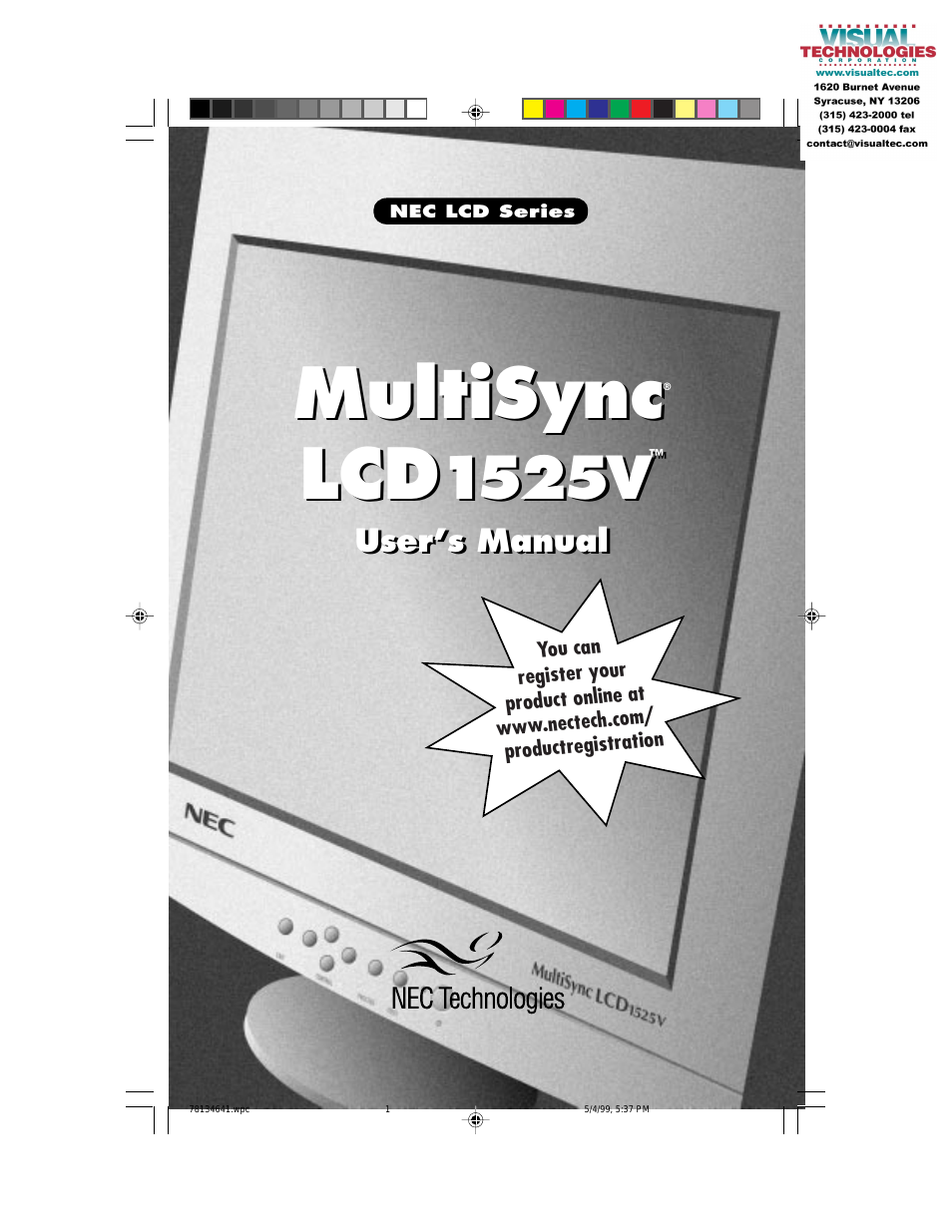 MultiSync LCD1525V