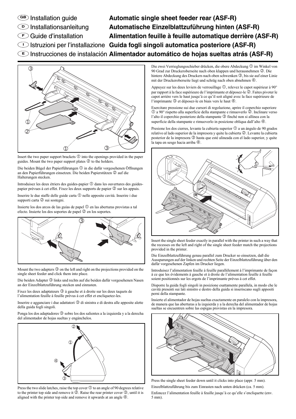 T2150 Installation Guide Automatic Sheet Feeder Rear
