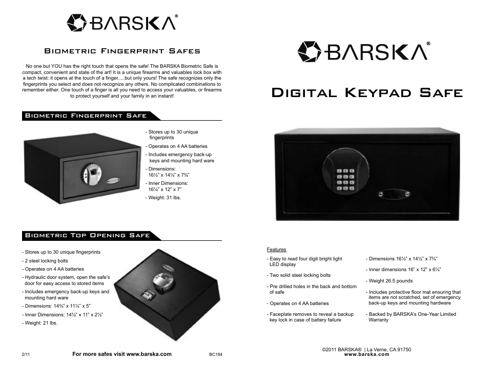 AX11618 - Digital Keypad Safe