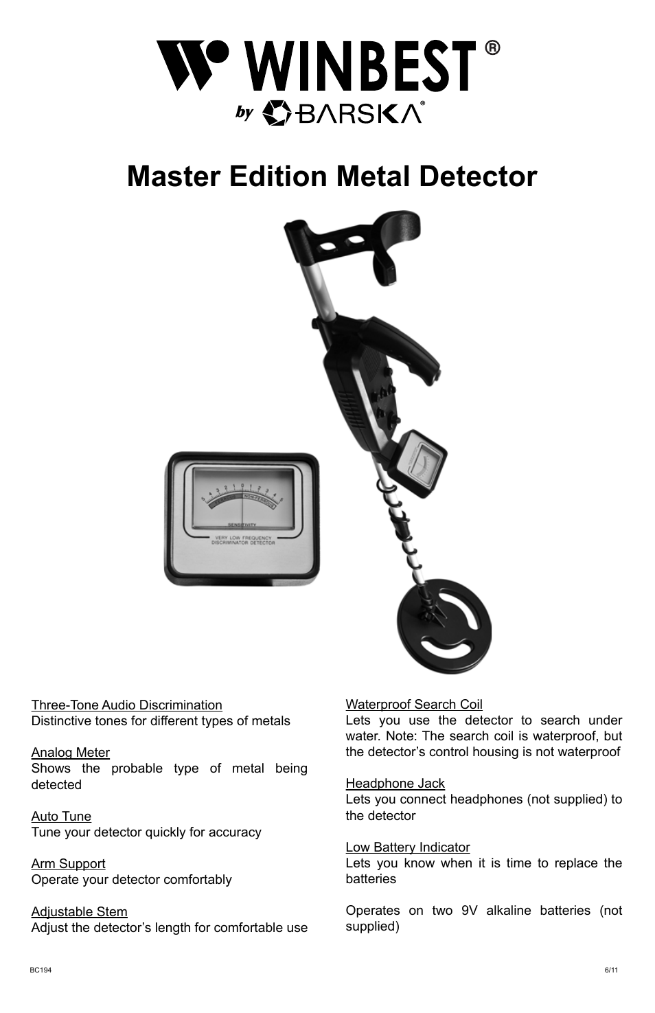 BE11640 Master Edition Metal Detector