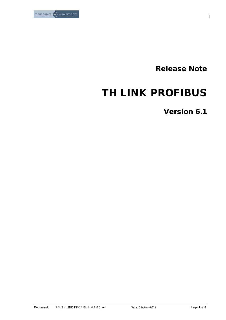 TH LINK PROFIBUS Version 6.1 Release Note