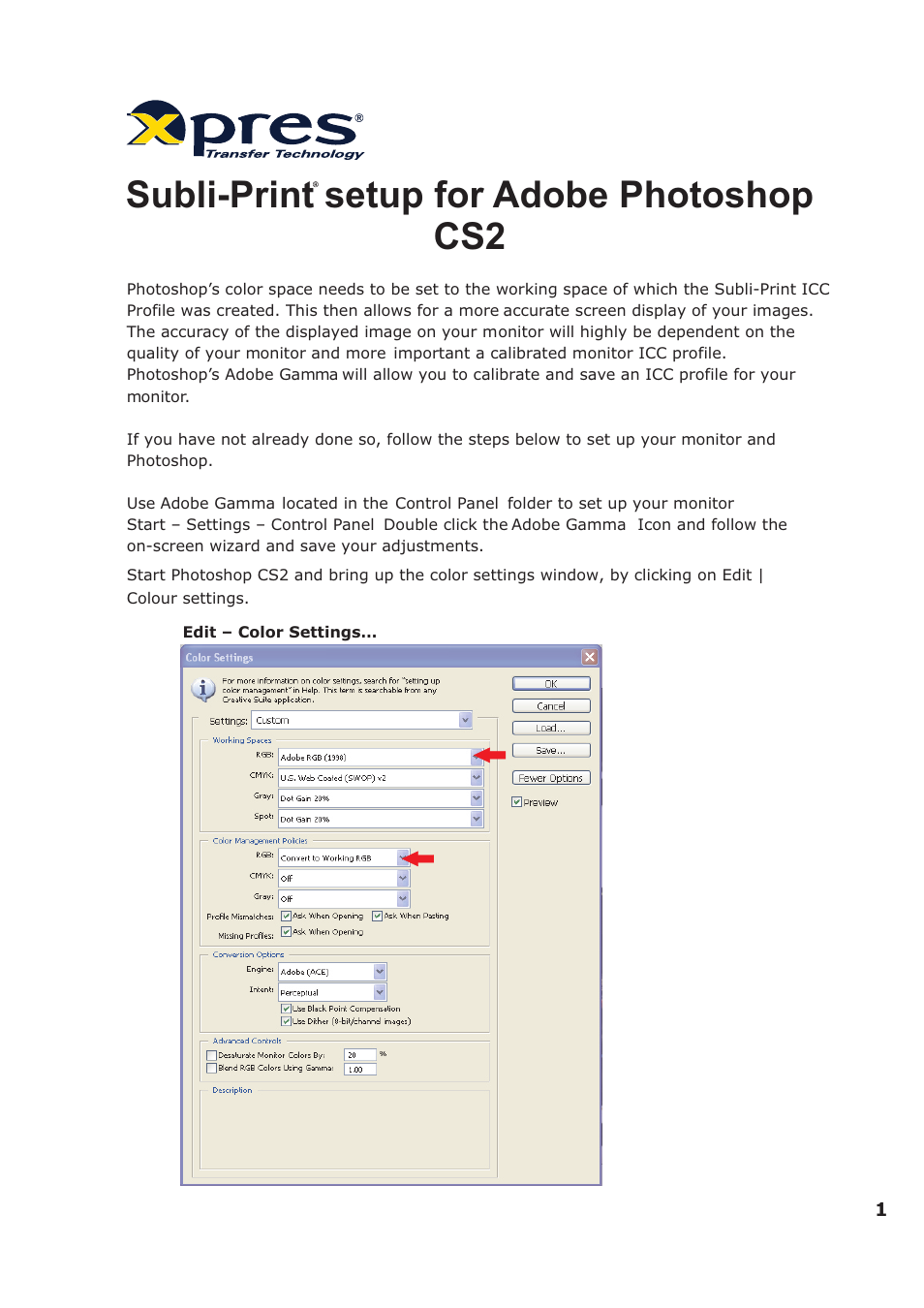 Subli-Print Epson 1290: Adobe Photoshop CS2 instructions (applicable for all other sublimation printers)