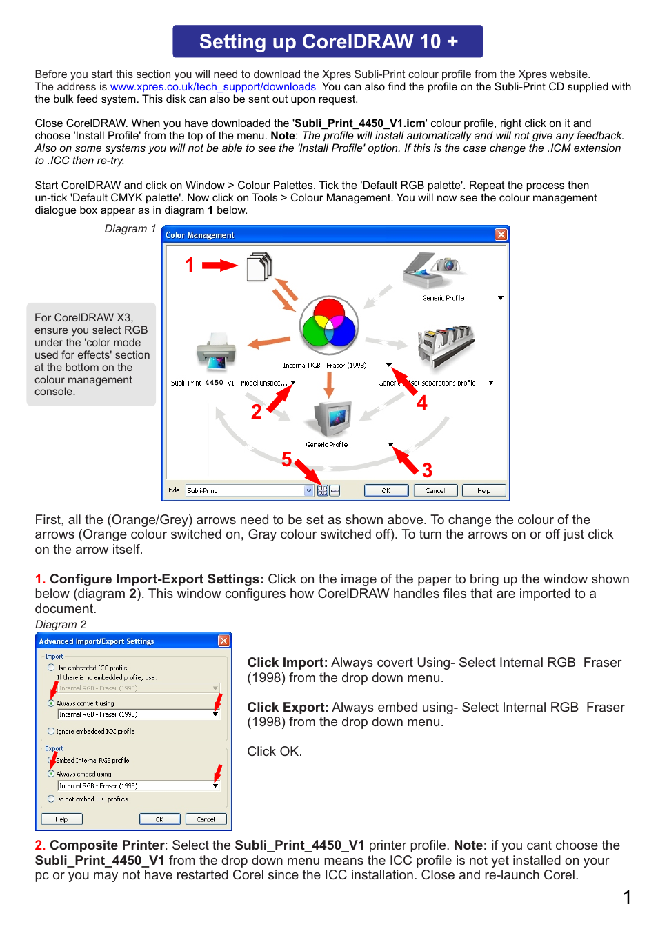 Subli-Print Epson 4450 Pro: CorelDRAW 10+ Instructions