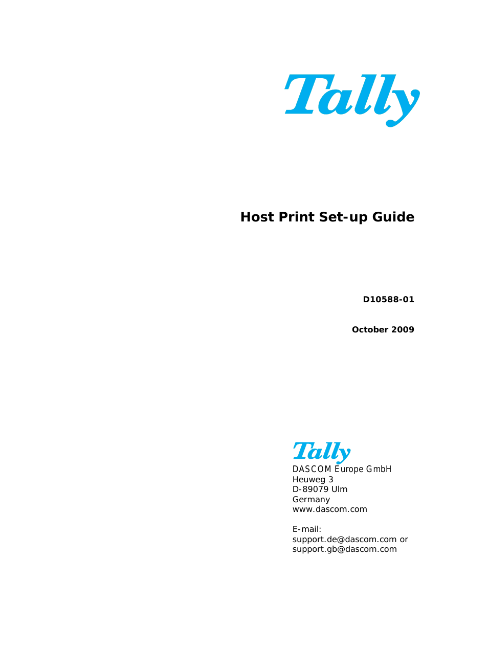 TallyCom III IBM AS400/iSeries Host Print Set-up Guide