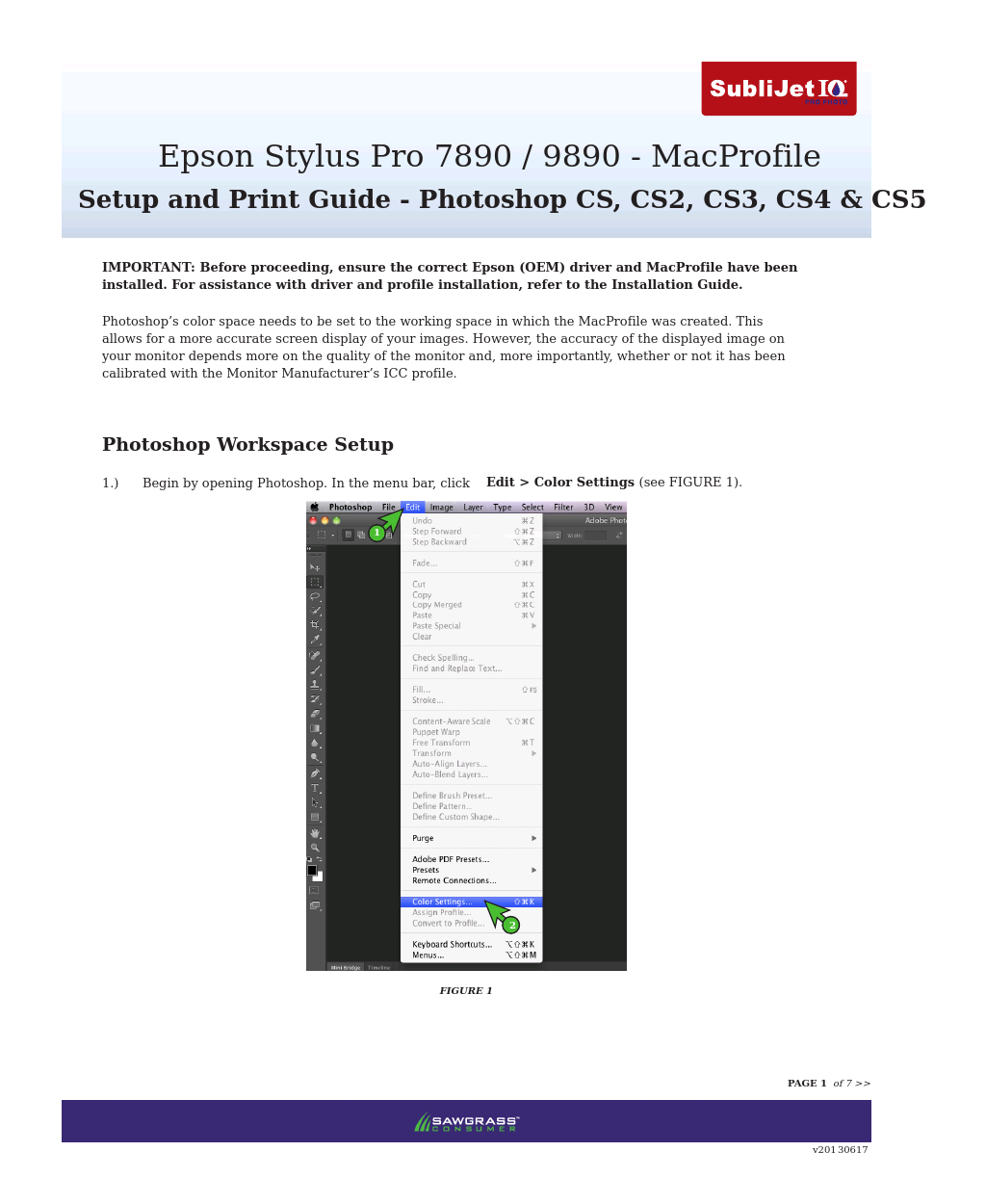 SubliJet IQ Epson Stylus Pro 9890 - IQ Pro Photo (Mac ICC Profile Setup): Print & Setup Guide Photoshop CS6