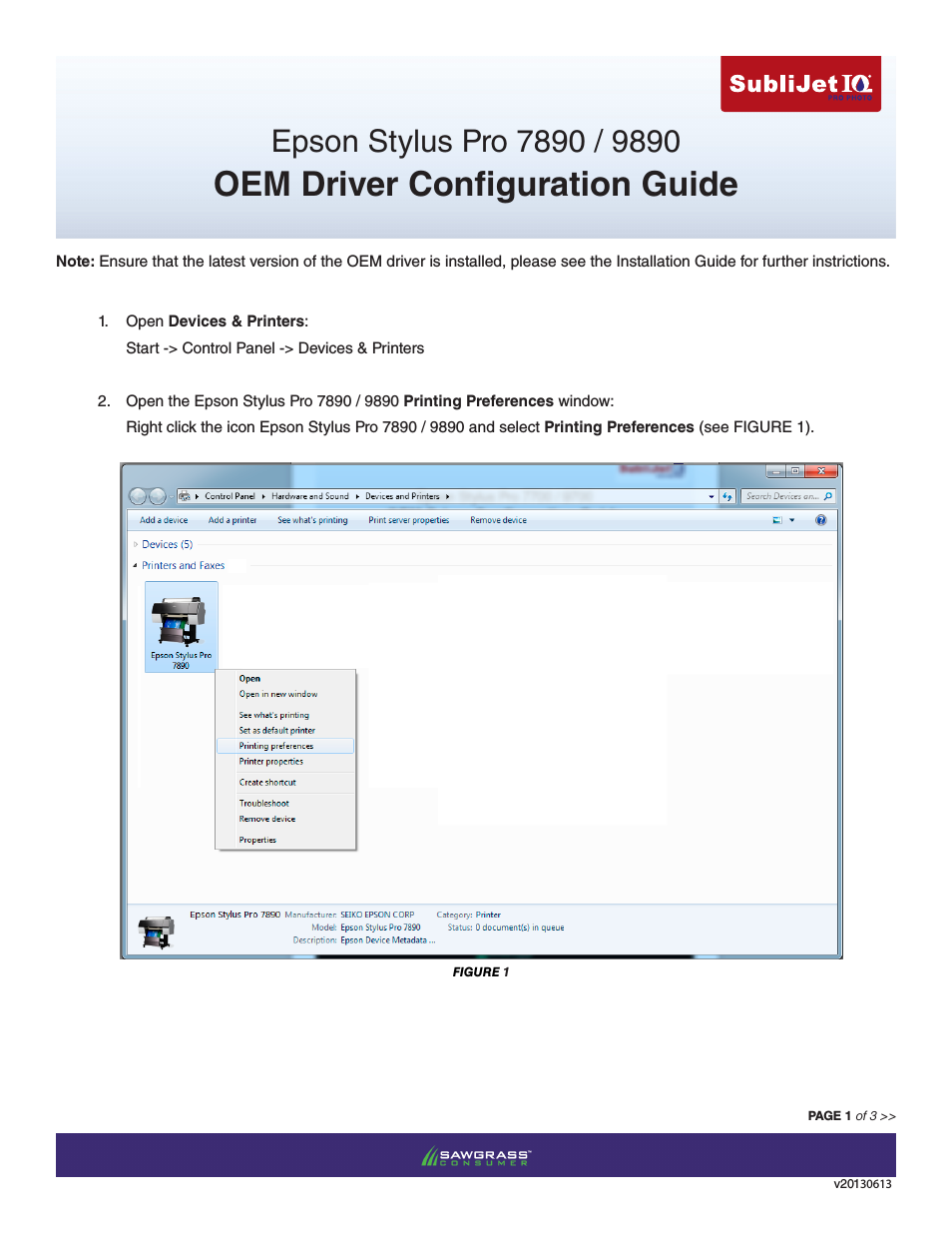 SubliJet IQ Epson Stylus Pro 9890 - IQ Pro Photo (Windows ICC Profile Setup): Driver Configuration Guide
