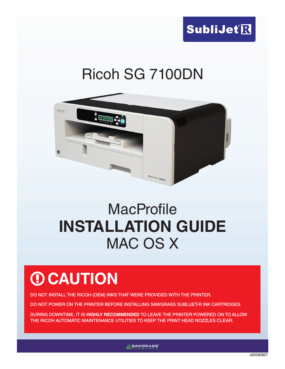 SubliJet R Ricoh SG7100DN (Mac ICC Profile Setup): Printer/Profile Installation Guide