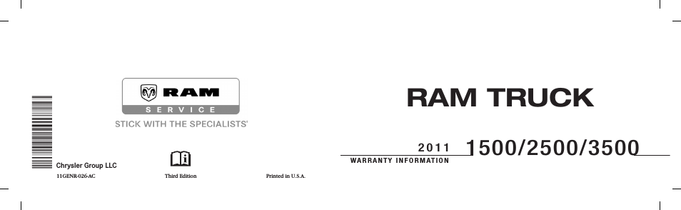 2011 3500 - Warranty Manual