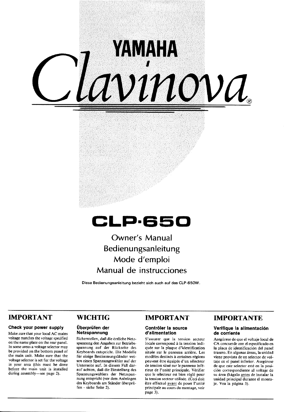 Clavinova CLP-650