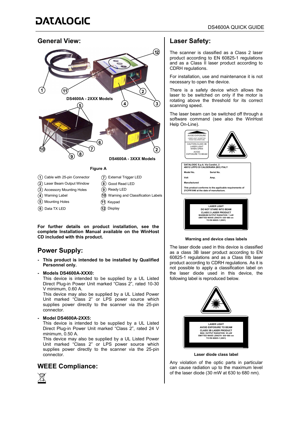 Laser Barcode Reader DS4600A-XXX0